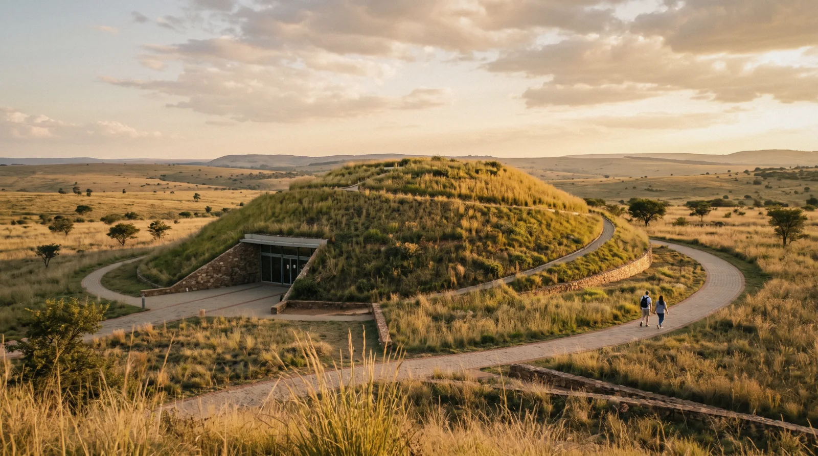 The Cradle of Humankind landscape northwest of Johannesburg, where Sterkfontein Caves tickets are sold and the Maropeng Visitor Centre stands