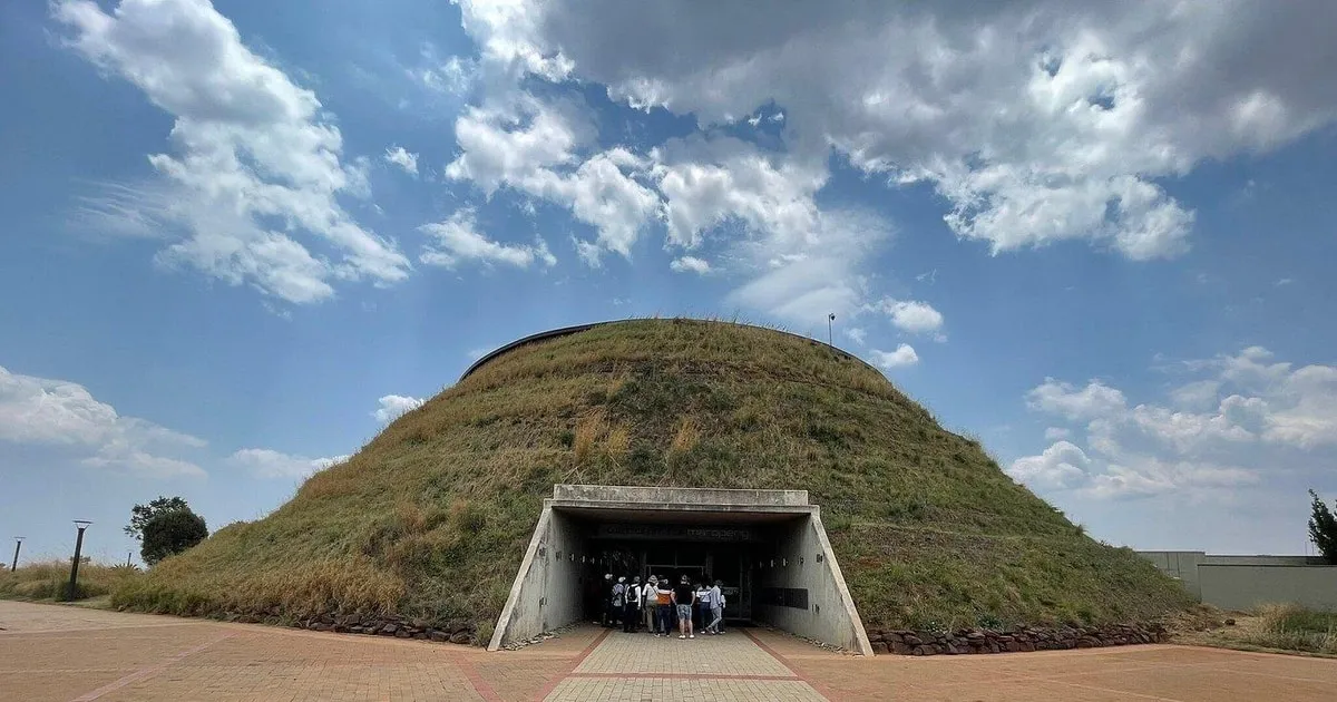 Maropeng visitor centre in the Cradle of Humankind with visitors