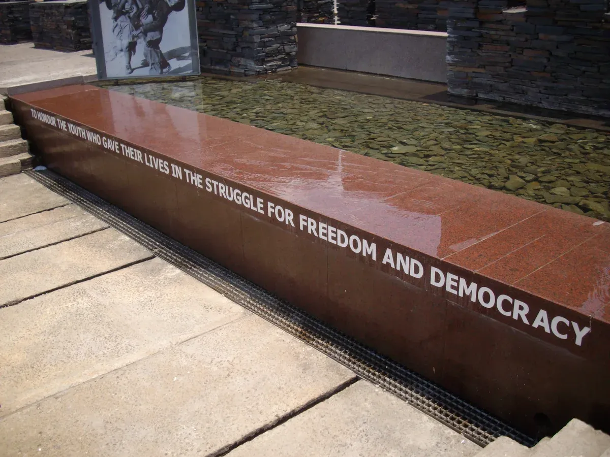 The fountain in the grounds of the Hector Pieterson Museum in Orlando West, Soweto
