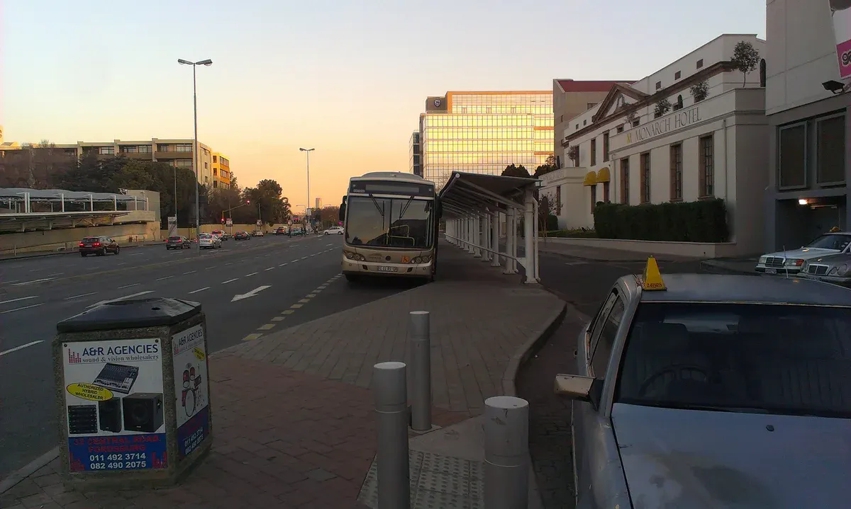 The Gautrain buses at Rosebank station, the airport rail line this planning page books first